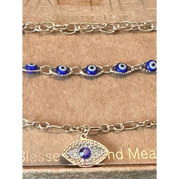 251A. RACHEL RACHEL ROY Evil Eye 9” Anklet Set - Picture 4 of 4